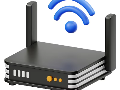 Modern Wireless Router with Dual Antennas and Strong Wi-Fi Signal for Home Use 3d model