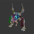 Futuristic Robotic Mechanical Creature Featuring Blue Silver Body Mechanical Legs And Large Eye