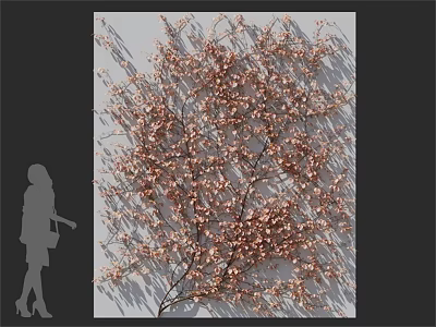 Lush Decorative Vine with Pink Small Flowers and Branches for Indoor Wall Decoration 3d model