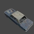 Old Rusted Abandoned Vintage Car With Worn Body And Dusty Exterior