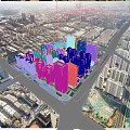 Urban Aerial Planning With Modern High Rise Buildings And Green Spaces