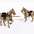 Golden Reptile Shaped Metal Decorative Figurines With Ornate Saddles And Details