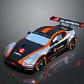 VEGA Sponsored Black Orange Racing Car With IQ Option Livery And Aerodynamic Rear Wing