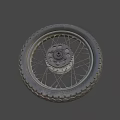 Classic Vintage Motorcycle Wheel Design With Detailed Spokes And Rubber Tire