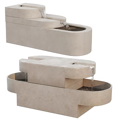 Modern Stone Garden Ornaments With Tiered Fountains And Flowing Water Features 3d model