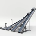 Industrial Inclined Conveyor Belt Equipment With Metal Support Frames And Multiple Units
