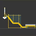 Industrial Conveyor System With Yellow Frame Transparent Guard And Green Belt