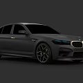 Gray Luxury Sports Sedan With Sleek Body And Blue LED Headlights