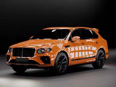 Orange Bentley SUV With Shiny Exterior And Black Alloy Wheels 3d model
