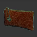 Stylish Orange Textured Pouch With Gold Lock And Zipper Closure Design