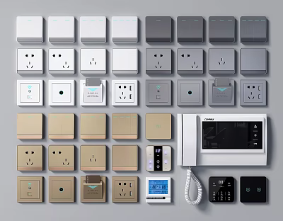 Various Switch Panels with Multiple Colors Styles Smart Controls and Functional Designs 3d model