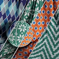Colorful Knitted Fabrics With Various Patterns And Decorative Ball