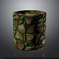 Cylindrical Decorative Item Featuring Colorful Stone Texture And Green Grass Details