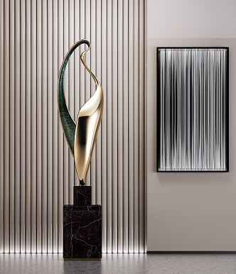 Light Luxury Sculpture Metal Abstract Sculpture 3d model