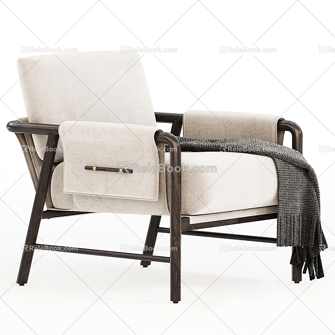 Casual single chair chair single sofa 3d model