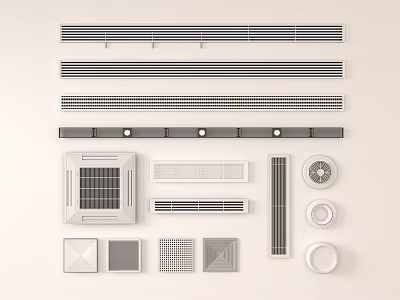 Various Modern Air Conditioner Vents in Different Shapes and Design Styles for Home Interior 3d model