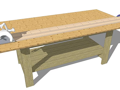 Modern woodworking table 3d model
