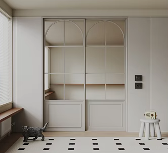 French sliding door 3d model