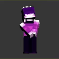 Minecraft Style Purple Pink Glowing Train 3D Model With Armor Like Structure