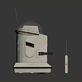 White Robot Character With Dome Head Antenna And Stable Base Structure Design