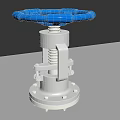 Industrial Equipment Valve With Blue Handwheel Silver Body Spring Structure And Flange Base