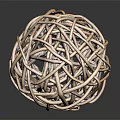 Decorative Ornament Set Woven Rattan Spherical Design for Home Decor Accent Piece