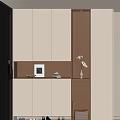 Modern Shoe Cabinet Design With Built in Lighting And Display Shelf For Decorations