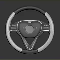 Ergonomic Car Steering Wheel With Leather Grip And Silver Decorative Accents