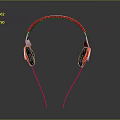 High Quality Red Wired Over Ear Computer Headphones With White Black Accents