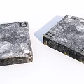 Natural Stone And Wood Square Blocks With Textured Surface For Home Decor
