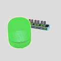 Modern Speaker With Transparent Globe Design Purple Light Waves Wooden Base And Vacuum Tubes
