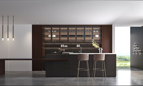 Modern Bar Area Bar Counter 3d model