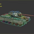 Realistic 3D Render Of Rusty Military Tank With White Star