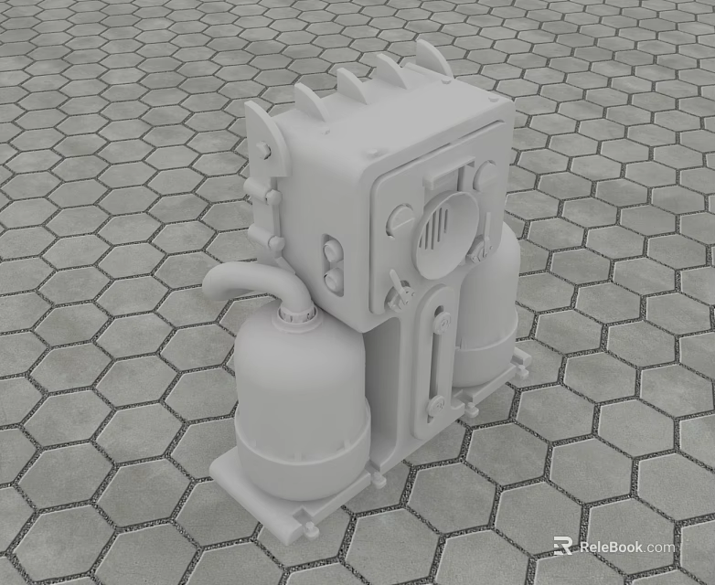 Industrial Swing Door For Machinery With Control Panel And Cylindrical Tanks 3d model 