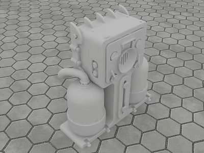 Industrial Swing Door For Machinery With Control Panel And Cylindrical Tanks 3d model