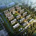Aerial Planning of Modern Residential Community With Multiple Buildings Green Spaces and Tree Lined Roads
