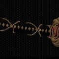 Traditional Sword With Black Scabbard Red White Cord Wrap Gold Handle And Silver Blade