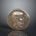 Vintage Silver Coin With Detailed Head Profile As Decorative Household Item