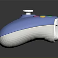 Blue Game Controller With Ergonomic Design White Joysticks And Colorful Buttons