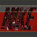 Stylish Red and Black Storage Box with White Trim for Daily Use