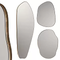Modern Decorative Wall Mirrors With Different Shapes And Sleek Metal Frames 3d model