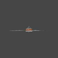 Classic Wooden Yacht With Transparent Windshield And Flag Sailing On Water