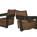 Modern Single Sofa Stool Sofa Chair 3d model