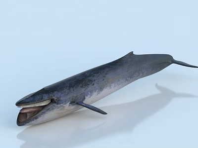 modern blue whale marine life 3d model