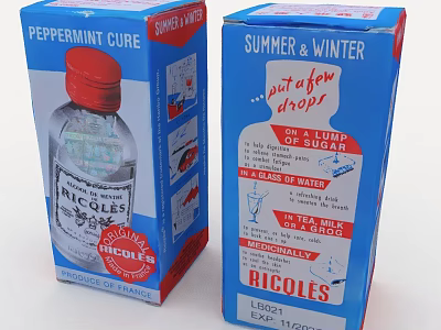 RICOLLES Peppermint Cure And Summer Winter Single Use Oil Drops With Menthol Alcohol 3d model