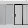 Modern Sliding Security Doors With White Smooth And Black Vertical Striped Design 3d model