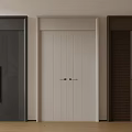 Modern Interior Double Doors in Black Beige and Dark Brown Designs 3d model