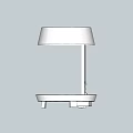 Modern Table Lamp With White Lampshade And Round Brown Inner Base