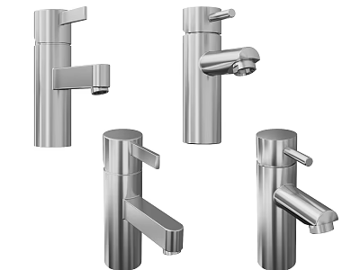 Modern Stainless Steel Water Faucets With Various Design Styles For Home Decoration 3d model
