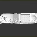 White Landline Phone With Coiled Cord And Keypad Design For Home Use